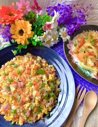 椰菜花炒飯（減肥炒飯）的做法步骤：18