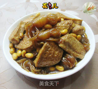 黄豆魔芋结烧鲜素鸡的做法