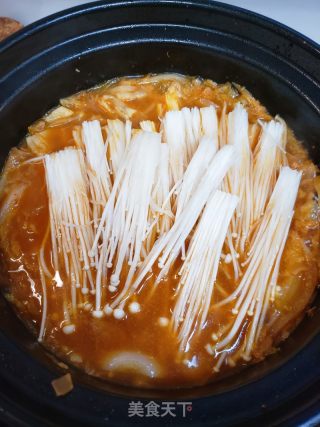 对冬天的尊重～泡菜豆腐煲的做法步骤：11