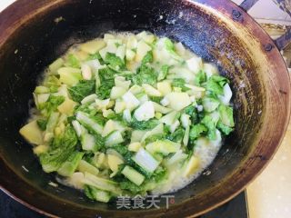 土豆泥熬小白菜的做法步骤：8