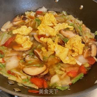 白菜鸡蛋烩年糕的做法步骤：9