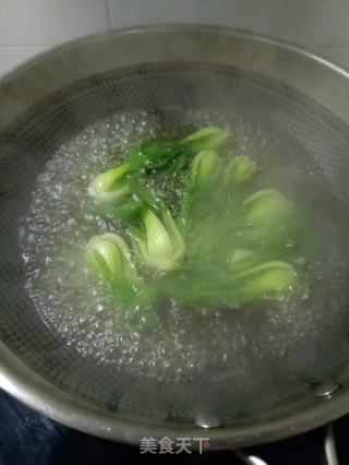乌鸡蛋拌油菜芯的做法步骤：4
