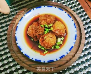 家常油面筋塞肉的做法步骤：14