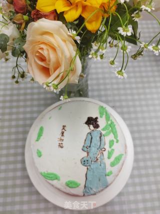 旗袍淡奶油蛋糕的做法步骤：11