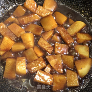小油菜土豆焖五花肉的做法步骤：15