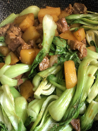 小油菜土豆焖五花肉的做法步骤：22