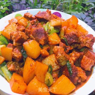 小油菜土豆焖五花肉的做法步骤：23