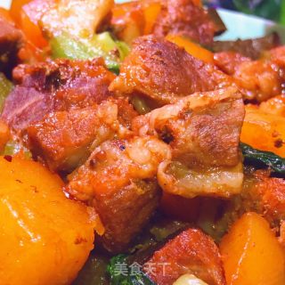 小油菜土豆焖五花肉的做法步骤：24
