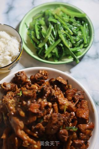 鲜蘑菇红烧鸡肉的做法步骤：9