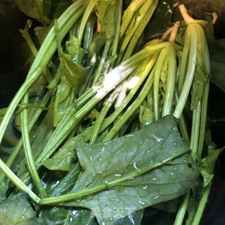 菠菜炒鸡蛋的做法步骤：1