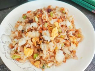 五彩炒饭的做法步骤：11