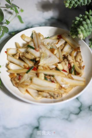 蛏子炒白菜梗的做法步骤：7
