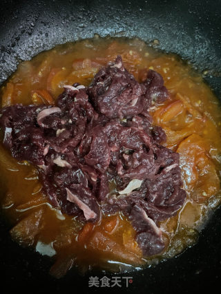 番茄炒牛肉的做法步骤：7
