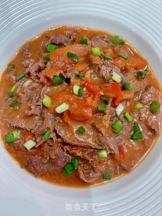 番茄炒牛肉的做法步骤：9