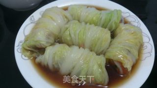 虾滑白菜卷的做法