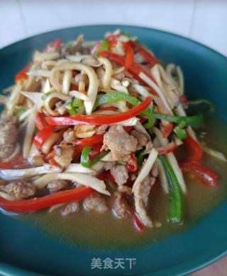 双椒炒杏鲍菇的做法步骤：8