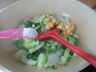 青菜鱼籽包煮冬瓜的做法步骤：9