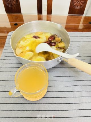 安利一款超好喝的润嗓黄冰糖雪梨热橙茶的做法步骤：4