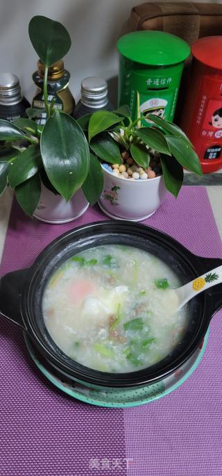 鸡蛋牛肉香菜粥的做法步骤：8