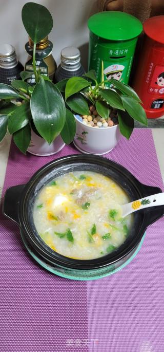鸡蛋牛肉香菜粥的做法步骤：10
