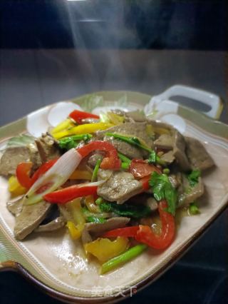 彩椒炒猪肝的做法步骤：17