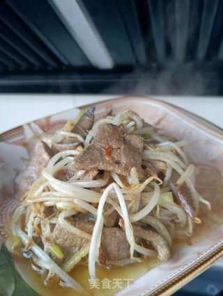 绿豆芽炒猪肝的做法步骤：10
