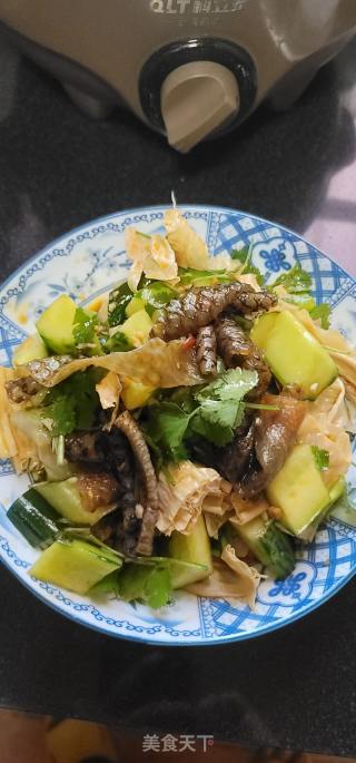 凉拌鱼皮青瓜腐竹的做法步骤：8