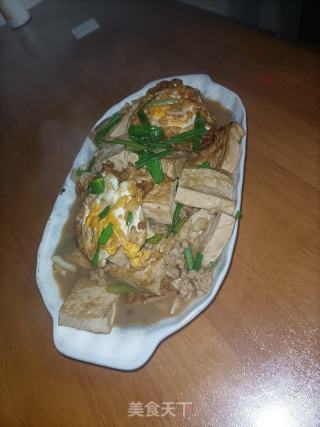 豆腐烩煎蛋的做法
