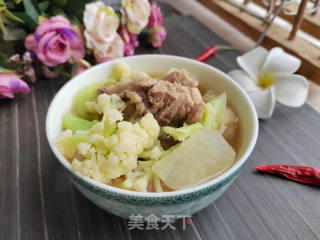 萝卜花菜烧排骨的做法步骤：8