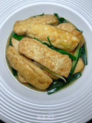 蒜苗豆腐的做法步骤：12