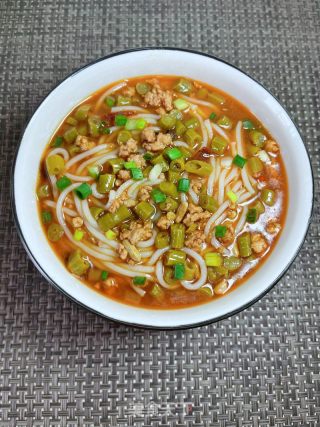 酸豆角肉末粉的做法