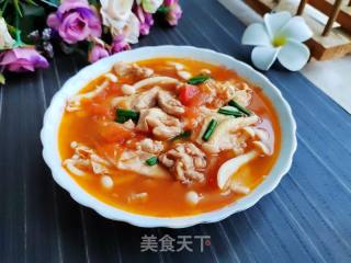 肉片海鲜菇番茄豆皮汤的做法步骤：10