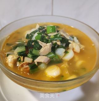 鸡肉百合菜丝汤的做法步骤：9