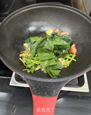 豆腐西红柿炒菠菜的做法步骤：7
