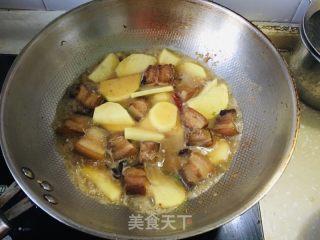 红烧肉土豆炖粉条的做法步骤：4