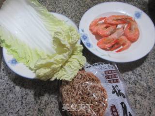 虾干大白菜荞麦面的做法步骤：1