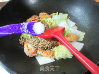 虾干大白菜荞麦面的做法步骤：6