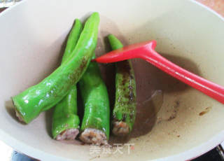 青椒塞肉的做法步骤：8