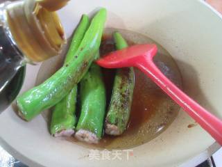 青椒塞肉的做法步骤：10