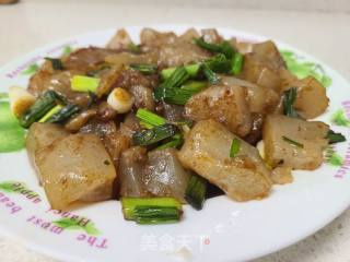 蒜苗炒红薯凉粉的做法步骤：5