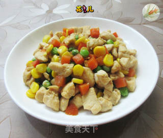 杂菜炒鸡胸肉的做法