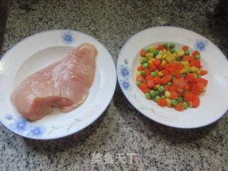 杂菜炒鸡胸肉的做法步骤：1