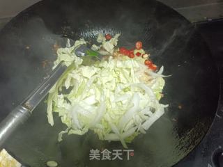 炒大白菜粉条肉丝的做法步骤：7
