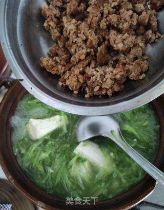 青萝卜豆腐肉末汤的做法步骤：7