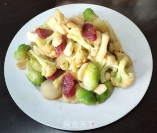 杂菜炒腊肠的做法步骤：8