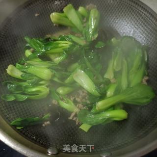 肉沫木耳炒油菜的做法步骤：8