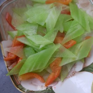 金华火腿炒莴笋的做法步骤：7