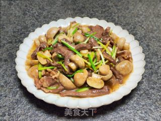 猪心炒口蘑的做法步骤：11