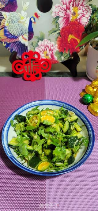 香菜拌青瓜的做法