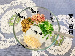 健康低脂的主食萝卜煎饼的做法步骤：1